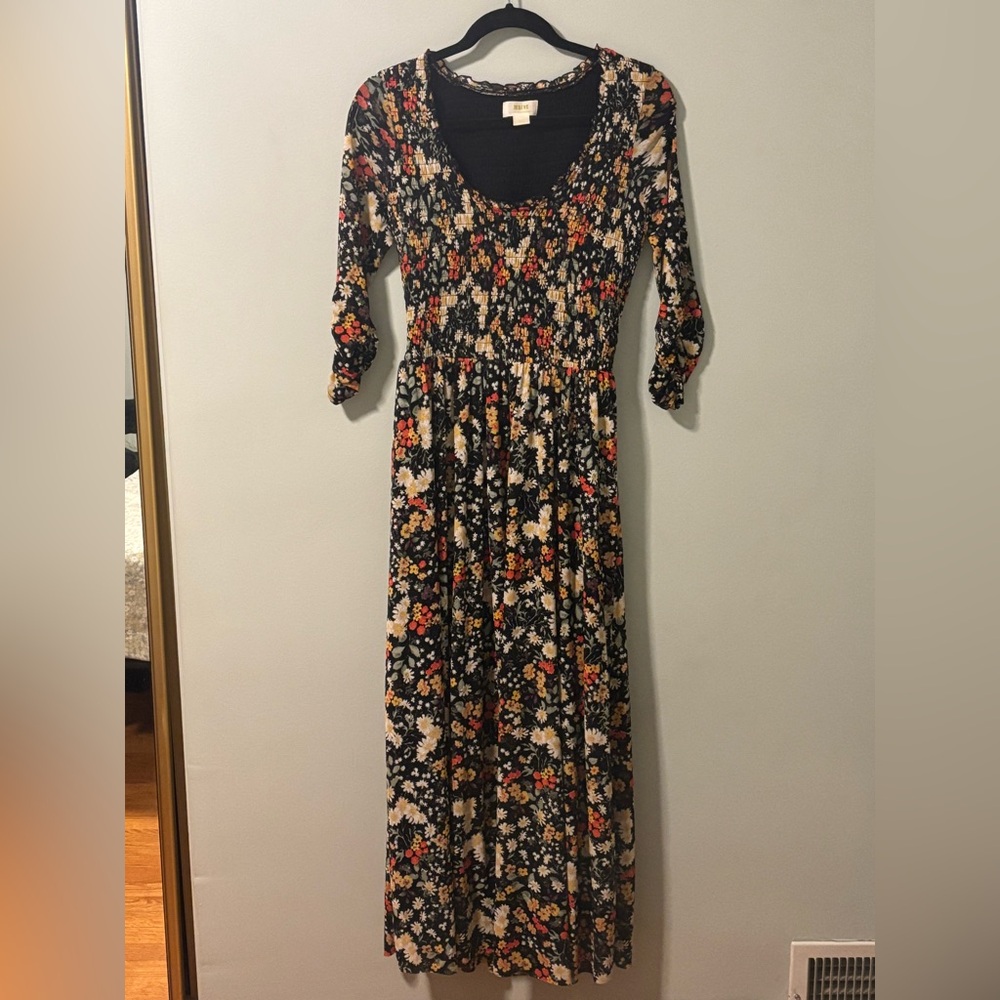 Anthropologie ANTHOUSAI SWING DRESS black motif